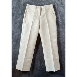 NWT 1970 NINETEEN SEVENTY Tailored Crop Pants Womens 42 28x24 Sm Cream Jacquard